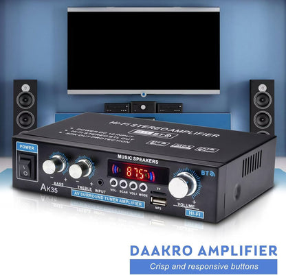 🎵Mini amplificador de alta fidelidad de 2 canales y 600 W con audio digital Bluetooth y radio FM.