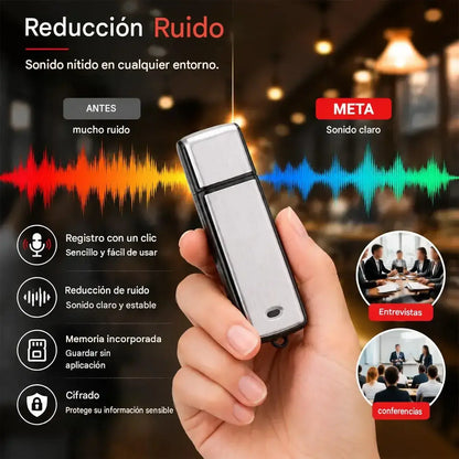 Grabadora de voz USB portátil de alta resolución con reducción de ruido