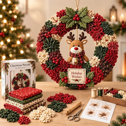 ⏰ POSLJEDNJI DAN! 50% POPUSTA ✨ Napravite božićni vijenac koji ćete s ponosom pokazati 🎄❤️ Komplet za izradu (3D tehnika umetanja tkanine) s uključenim podukama i vodičem.