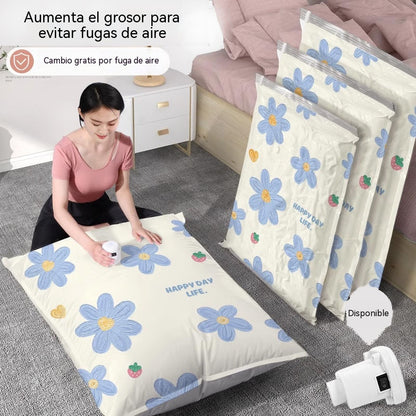 🧳【Juego de 4 piezas】💨 Bolsas de almacenamiento al vacío compresibles de gran capacidad: diseño a prueba de fugas, ideal para ahorrar espacio en tu maleta y en casa ✈️