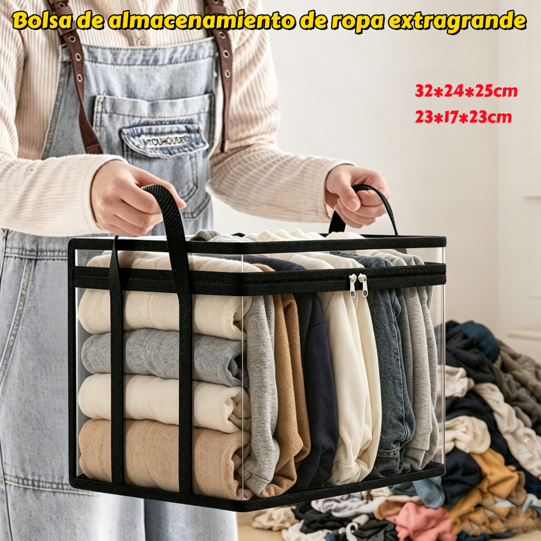 📦【3 pieza 】Bolsa de almacenamiento de plástico transparente, grande, resistente y gruesa para ropa, mudanzas y almacenamiento
