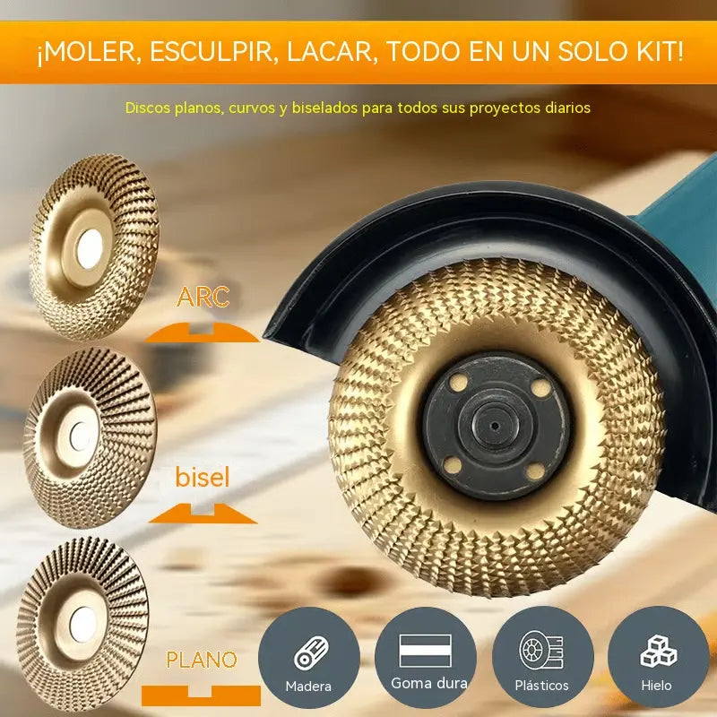 ⚙️🧰【3 piezas】Disco multifuncional para dar forma a la lijadora angular para madera