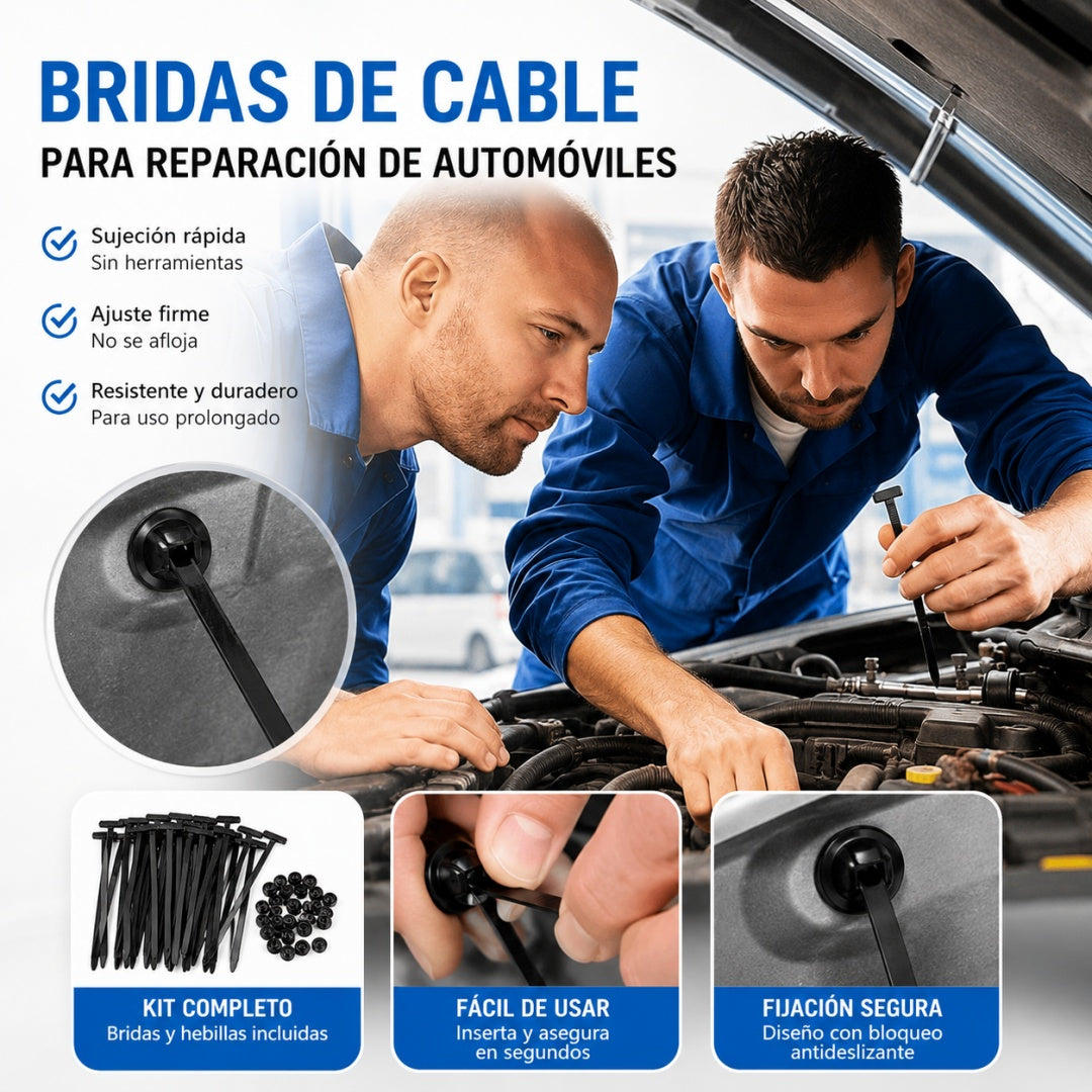 🔧🚗【70 piezas】Hebilla universal para bridas de nailon multifuncionales