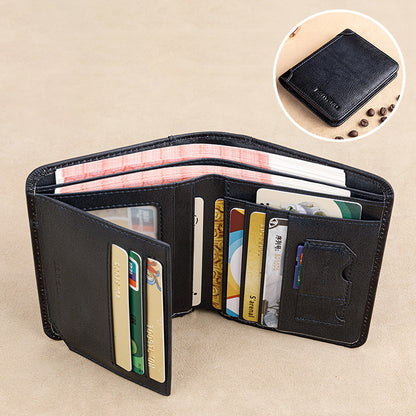 🔥 ¡50% de descuento! 🔥 Cartera multifuncional de cuero genuino con función antirrobo RFID, impermeable y duradera.