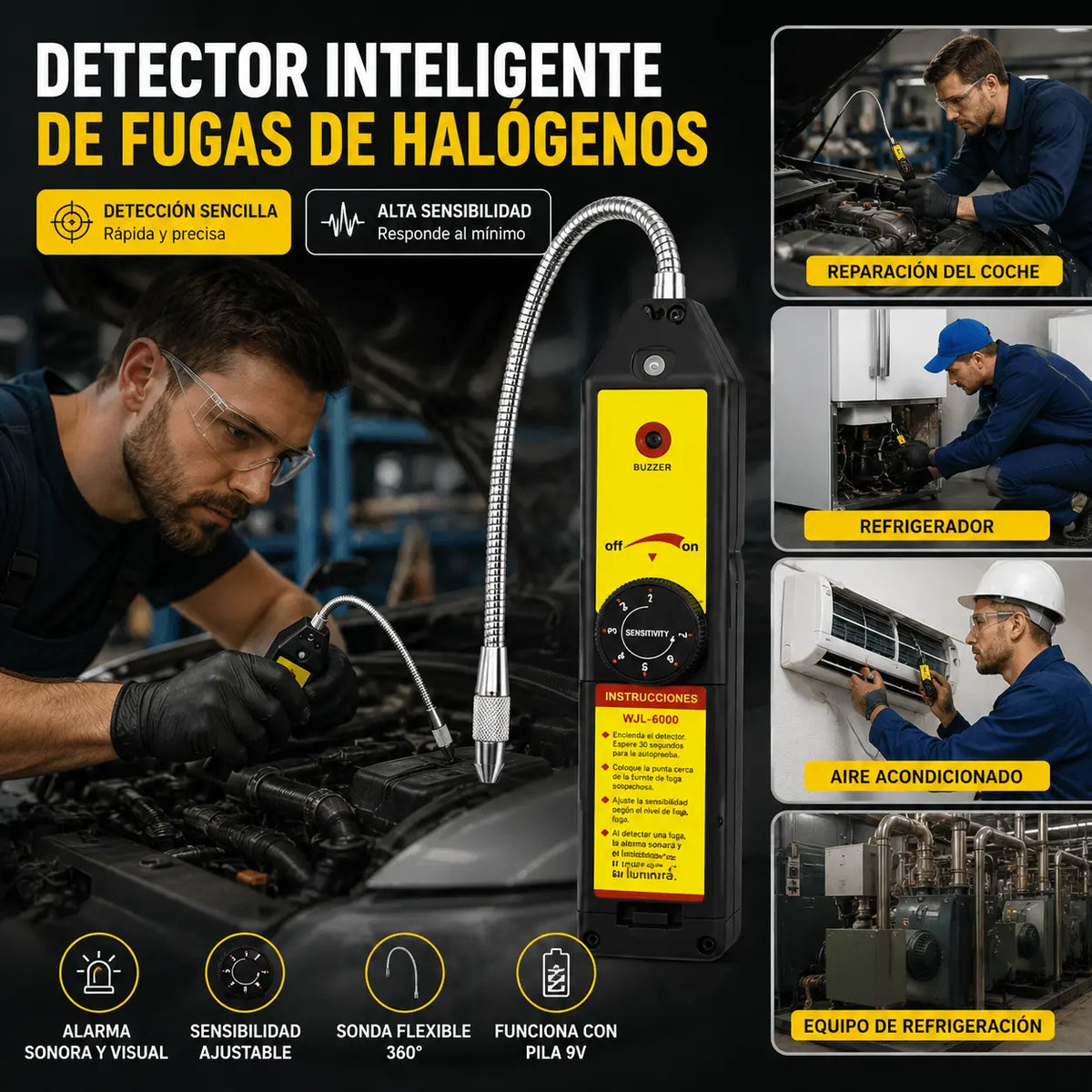 🧰50% OFF🧰Detector de fugas de halógeno de aire acondicionado para coche multifuncional
