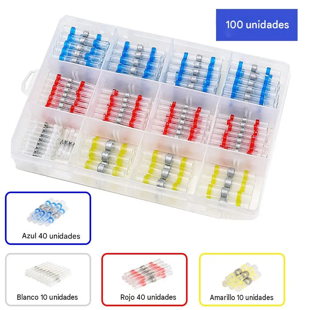 【Paquete de 100 unidades】 25 € 🔥 Kit multifuncional de reparación de cables: combinación de terminales termorretráctiles y herramienta de soldadura