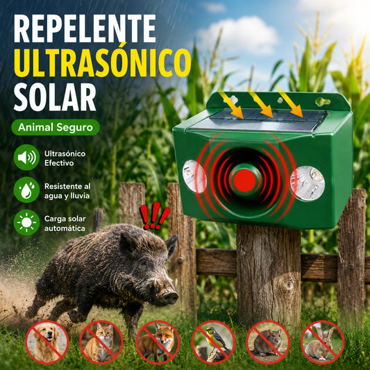 🐅🐅 Repelente ultrasónico de animales salvajes alimentado por energía solar