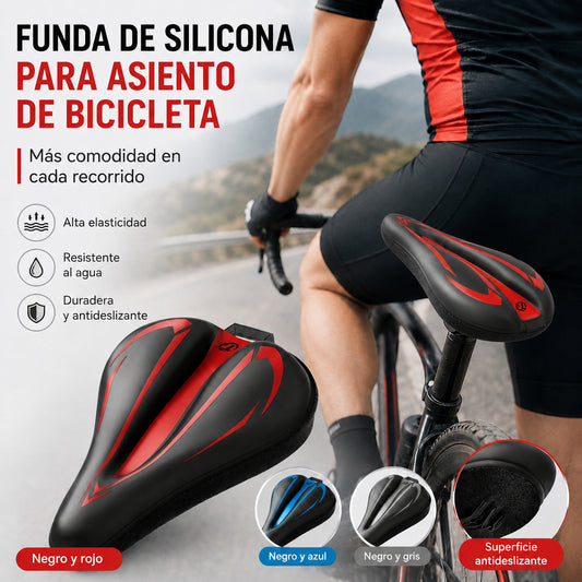 Funda para sillín de bicicleta de montaña, fabricada en cuero de silicona grueso e impermeable, ultrasuave.