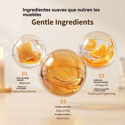 Crema de cera de abeja natural de alta eficacia para pulir y limpiar madera.
