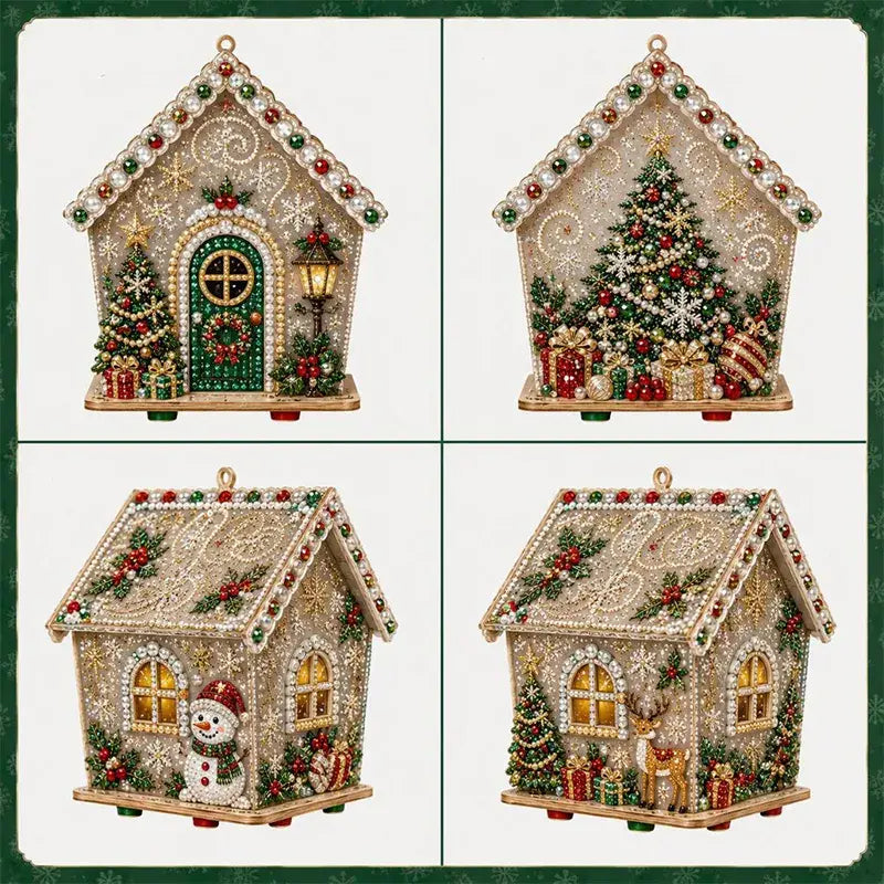 🎄🏠 Kit de Casa Navideña de Madera 3D | Adorno DIY para Montar y Decorar en Familia