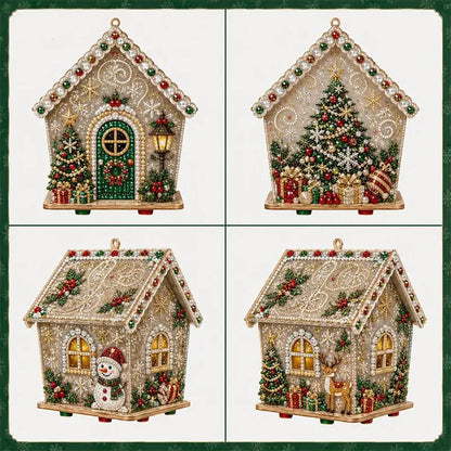 🎄🏠 Kit de Casa Navideña de Madera 3D | Adorno DIY para Montar y Decorar en Familia
