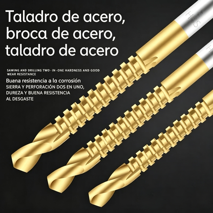 【1 juego de 6】⚙️ Juego de brocas helicoidales: fabricadas en acero de alta velocidad, recubiertas de titanio y listas para múltiples materiales 🧰👍