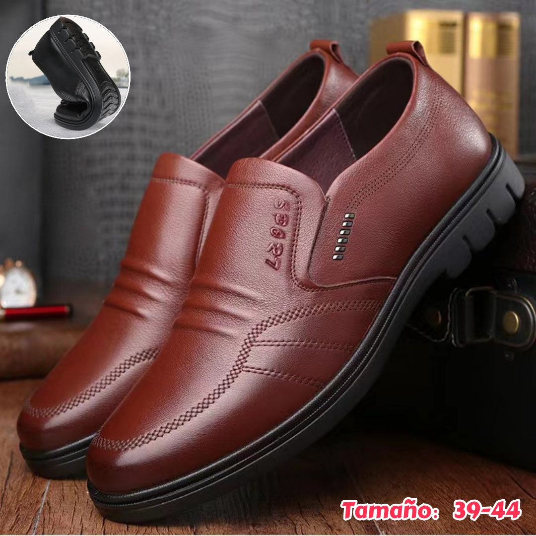 👞【39-44】 Zapatos de cuero para hombre, nuevo estilo 2026, zapatos de cuero casuales para negocios, cuero suave, suela blanda, antideslizantes.