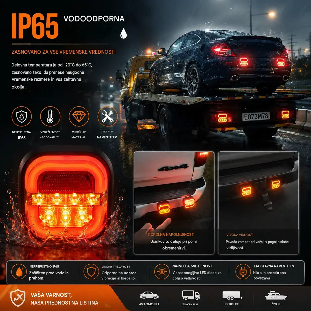 🚦【Univerzalne 12V/24V】🚦 LED luči za prikolico