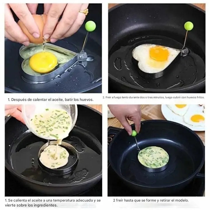 🍳【Juego de 5 piezas】 Precio especial de gran venta - Molde para huevos de acero inoxidable