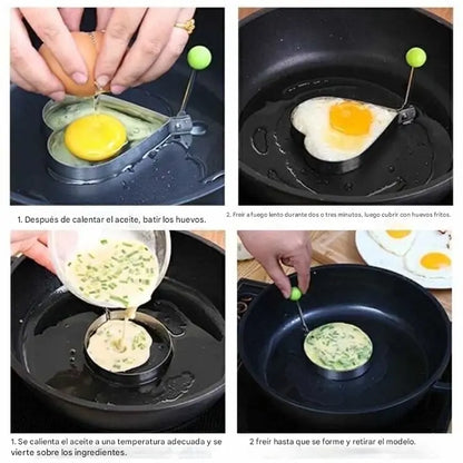 🍳【Juego de 5 piezas】 Precio especial de gran venta - Molde para huevos de acero inoxidable