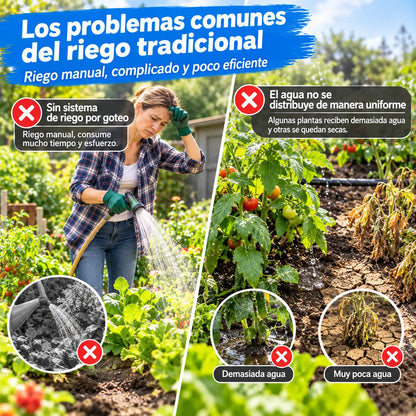 【100 piezas 22 euros】100 goteros de riego ajustables– ¡Ahorra agua, aumenta la producción!