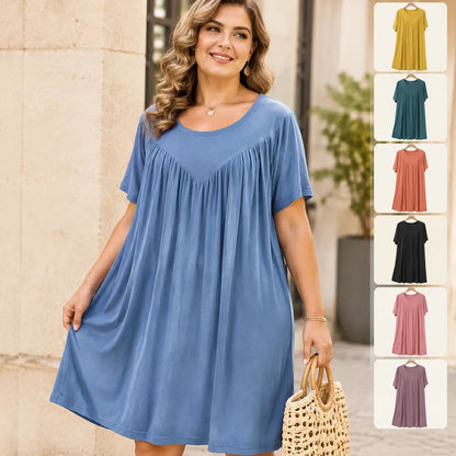 🔥💖【S-4XL】【40-180 kg】Vestido de pijama de manga corta, suave y cómodo.