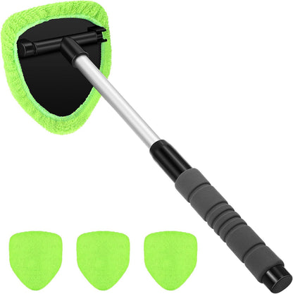 🎁【1 pieza de plástico triangulares + 4 fundas de tela】Fregona telescópica para lavado de coches