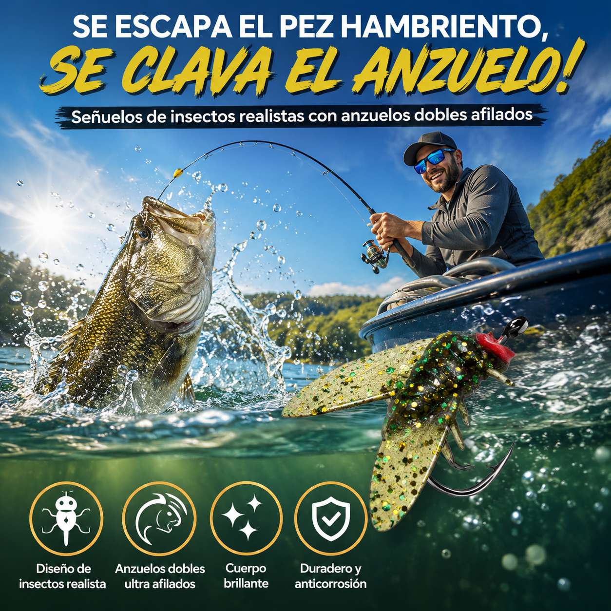 🔥【20 piezas】Señuelo universal para pesca con mosca biónica (20 unidades por paquete), sabor intenso, muy atractivo 👍