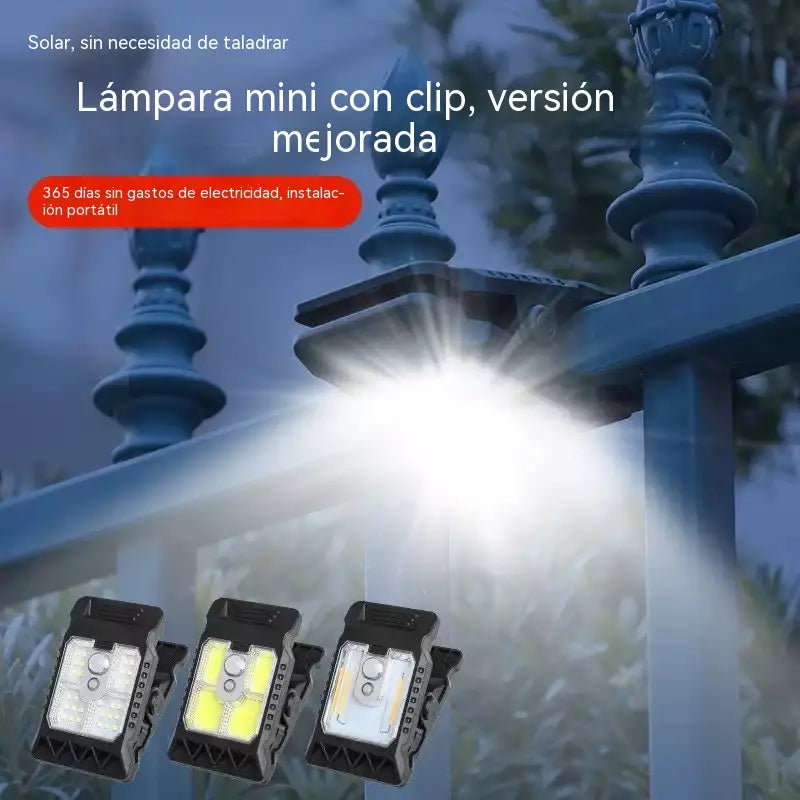 🌞💡Lámpara solar de jardín con pinza, no requiere cableado, apta para conexión por inducción doméstica.