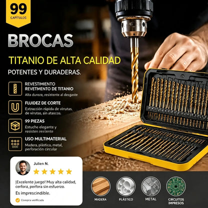 🏭⚒️ Broca con revestimiento de titanio, perforación duradera en madera, metal y plástico, ideal para proyectos de bricolaje profesionales ✨