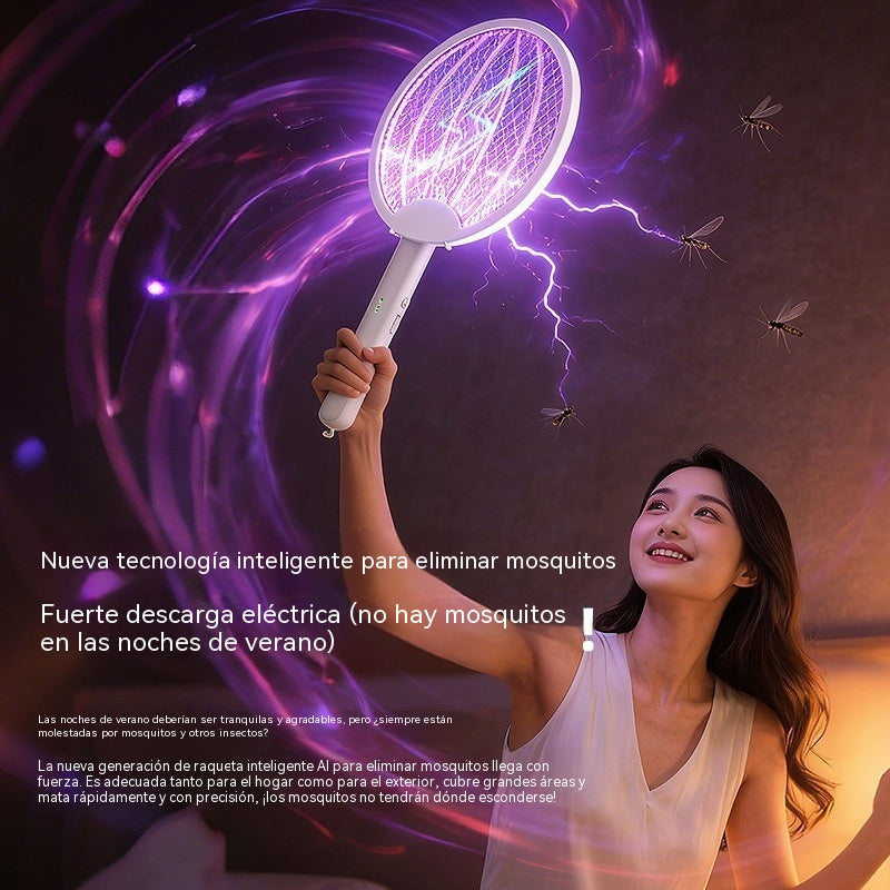 🦟Raqueta Eléctrica Mata Mosquitos Recargable 2 en 1