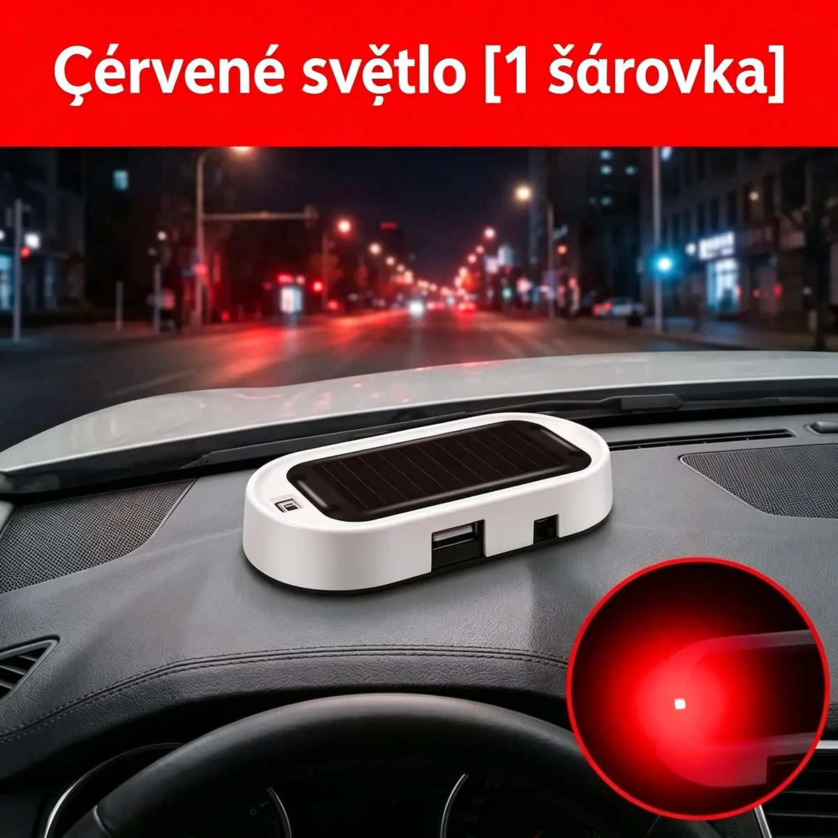 🎁4 kus 580 Kč🚗💥 Kompaktní solární LED výstražné světlo proti krádeži