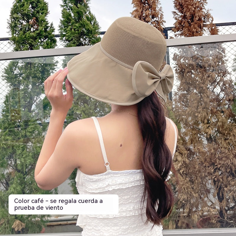 🎀【Compra 1 y llévate 1 gratis】【2 pieza】👒 | Sombrero de sol de ala ancha Gorro retro con lazo: plegable y transpirable, un básico para el verano.