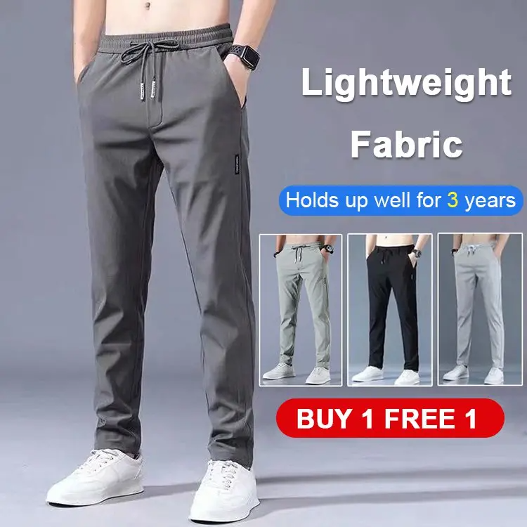 【Compre 1 y obtenga 1 gratis】👖【M-5XL】2026 nuevos pantalones elásticos informales para hombre, cómodos y a la moda