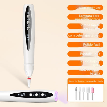 💅✨Lijadora eléctrica portátil 2 en 1 para uñas con lámpara UV