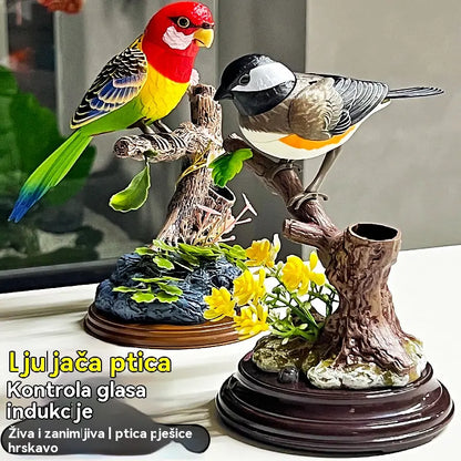 Simulacija s glasovnim upravljanjem, kreativni slatki ukrasi za ptice s glasovnim upravljanjem, ukrasni ukrasi za sobni stol