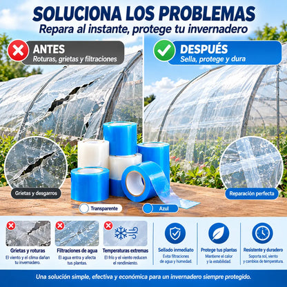👍🌳Ideal para reparar toldos 🥬Cinta de reparación para invernaderos