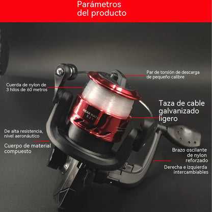 🦈🦈 Carrete de pesca de spinning de alta capacidad