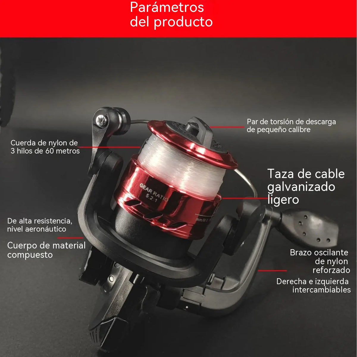 🦈🦈 Carrete de pesca de spinning de alta capacidad