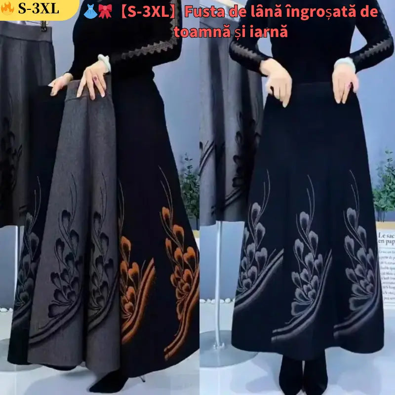 🔥【50%OFF】👗🎀【S-3XL】Őszi és téli vastagított gyapjúszoknya, divatos és sokoldalú