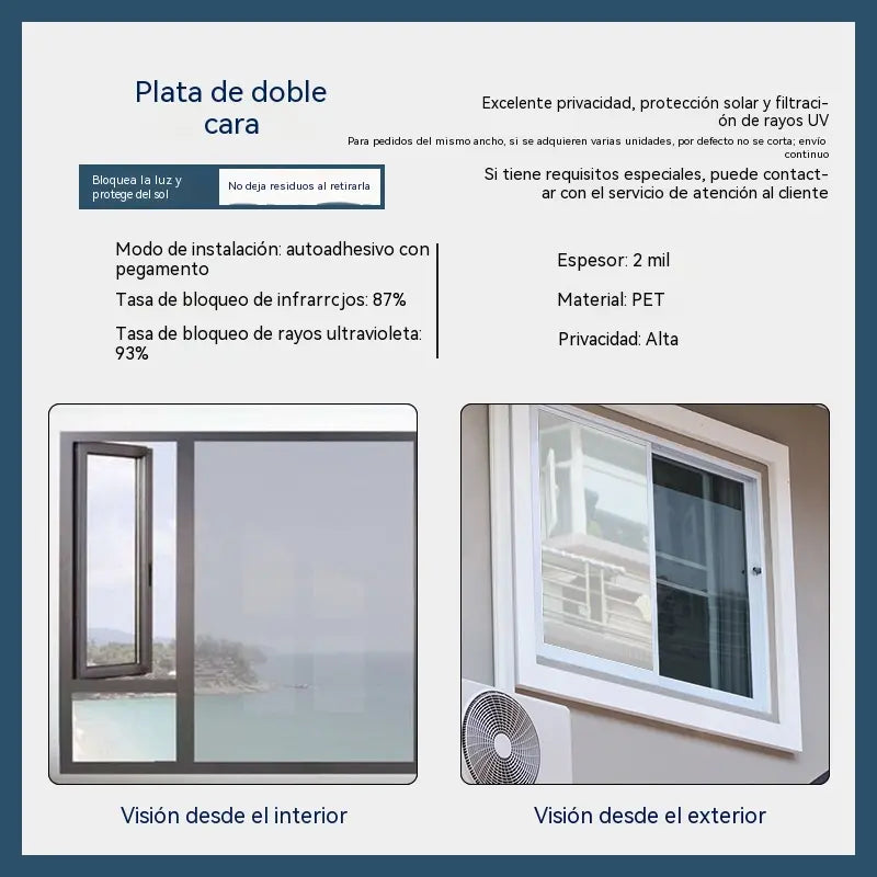 📱【150 cm × 1 m】🚗Película para ventanas con aislamiento térmico y protección de la privacidad: apta tanto para dormitorios como para las ventanillas del coche.