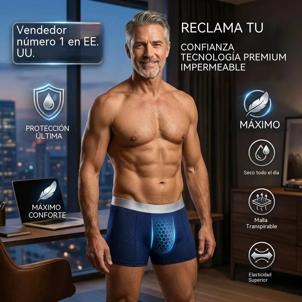 🔥【4 piezas por 26 euros】Calzoncillos bóxer de malla transpirable y cómodos para hombre