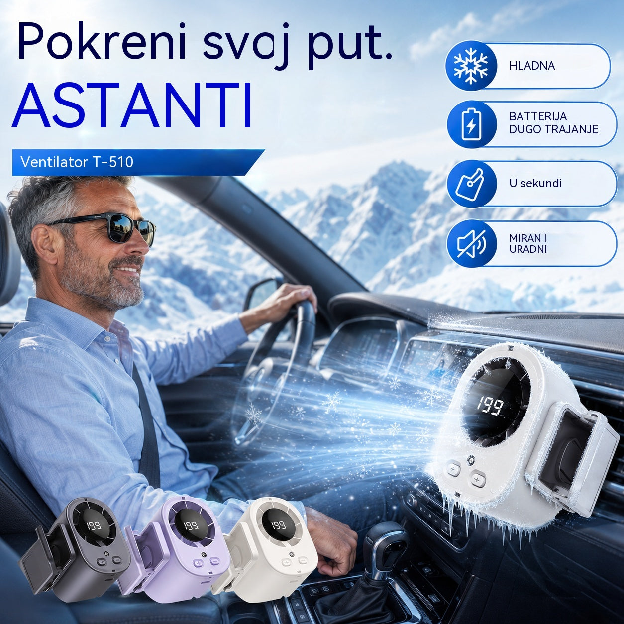 🌀❄Novi USB ventilator velikog kapaciteta s LED digitalnim zaslonom za automobilsku i vanjsku upotrebu