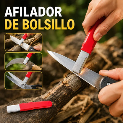 【2 pieza】Afilador de cuchillos portátil y rápido para tijeras de jardín, cuchillos de cocina y raspadores.