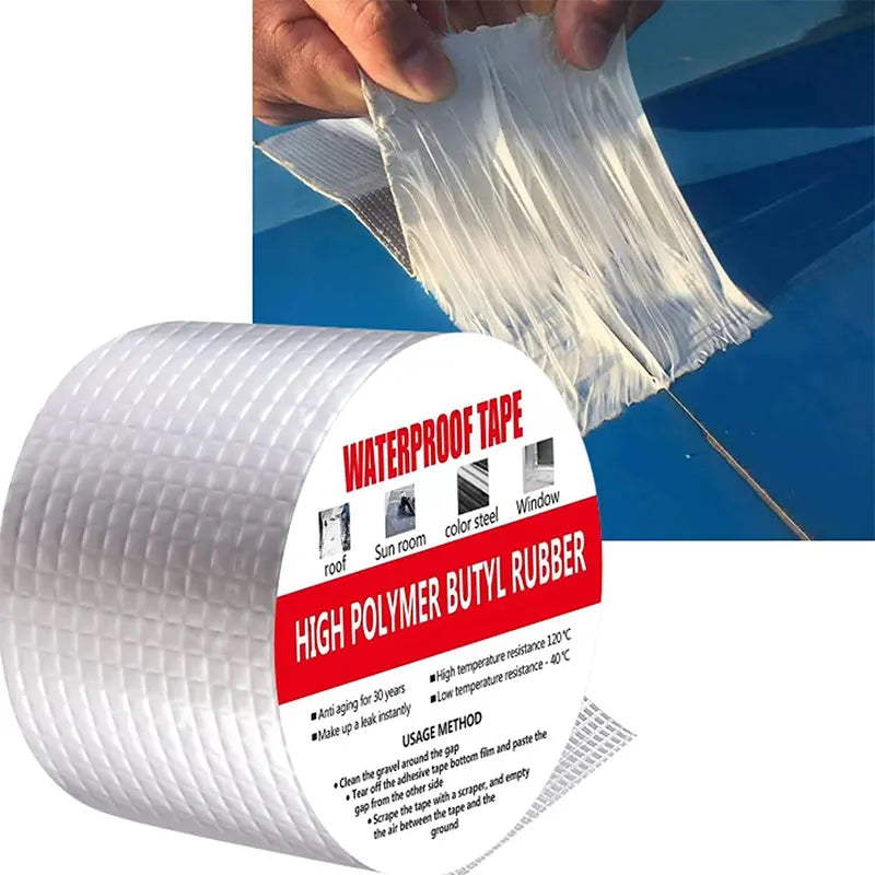✨【0,5 mm de espesor, 5 cm x 10 m】Solo 26 euros🛡️ 💧Reparación de bajantes de techo con cinta de sellado impermeable de papel de aluminio.