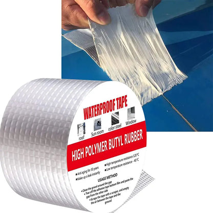 ✨【0,5 mm de espesor, 5 cm x 10 m】Solo 26 euros🛡️ 💧Reparación de bajantes de techo con cinta de sellado impermeable de papel de aluminio.