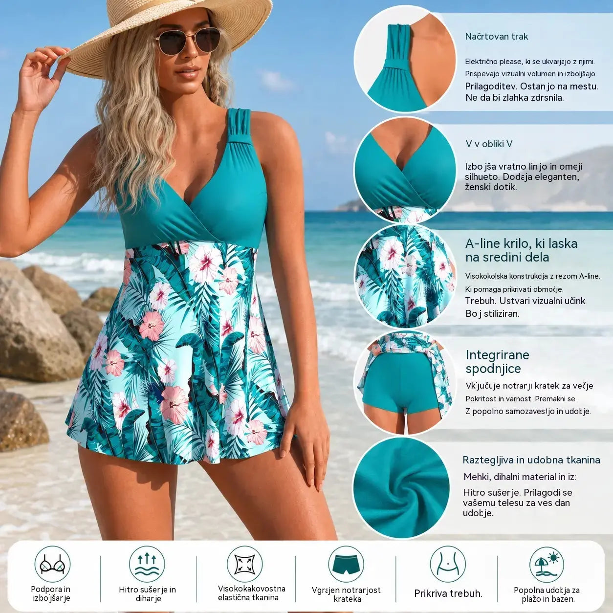 🏖️🌴【S-5XL】Komplet kopalk s potiskom za počitnice na plaži 2026