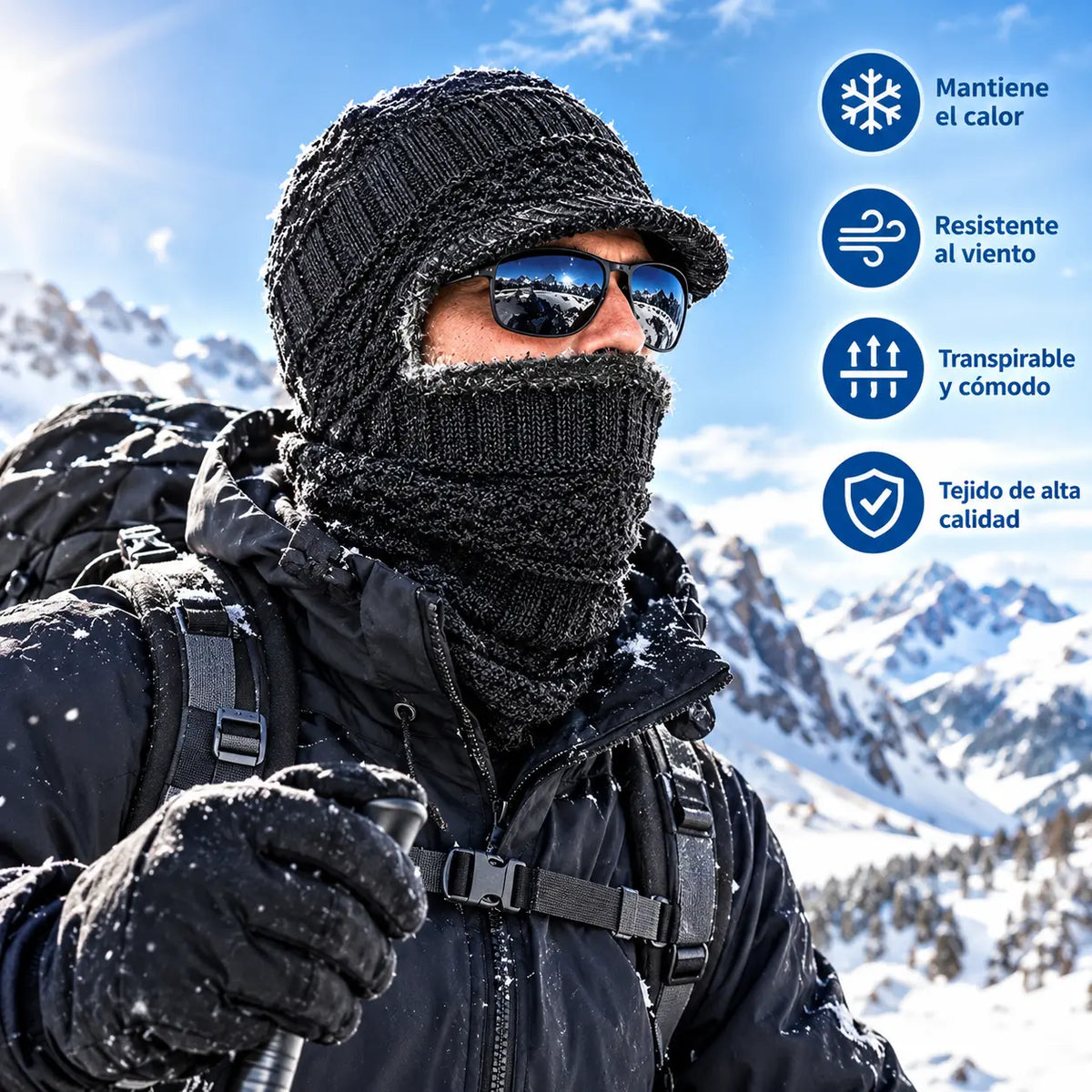 【30%OFF】🔥Gorro de lana grueso de una sola pieza, resistente al viento, para exteriores.