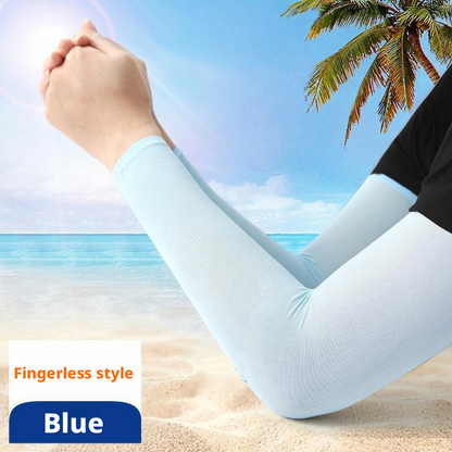 [Compra 1, llévate 3 gratis]【4 pares 24 €】 Calentadores de brazos unisex de seda helada con protección UV UPF50+