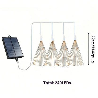 🔥【Último día: ¡40% de descuento!】✨🎉Luces solares de cadena con forma de fuegos artificiales, perfectas para jardines y fiestas.