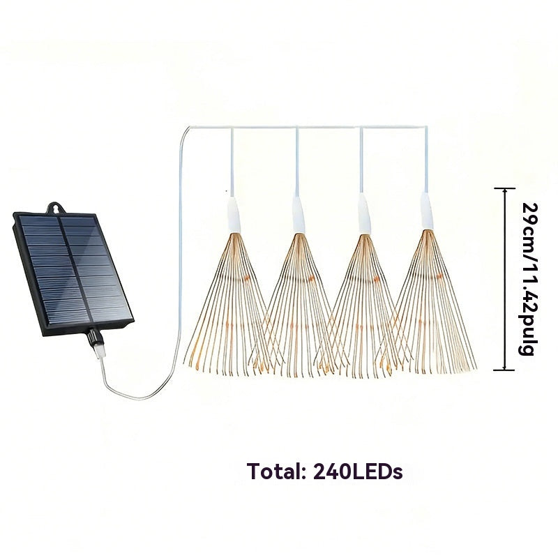 【Último día: ¡50% de descuento!】Luces solares de cadena con forma de fuegos artificiales, perfectas para jardines y fiestas.