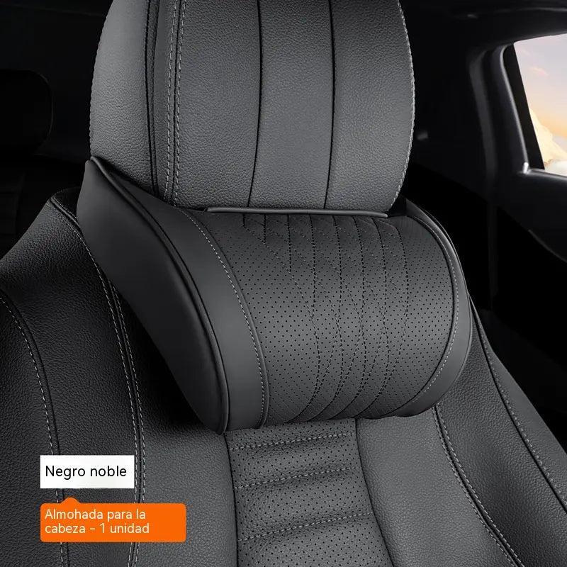 🚗💤 ¡Alivia la fatiga al conducir! Almohada universal de espuma viscoelástica para el cuello y el reposacabezas del coche, cojín ergonómico para viajes largos por carretera.