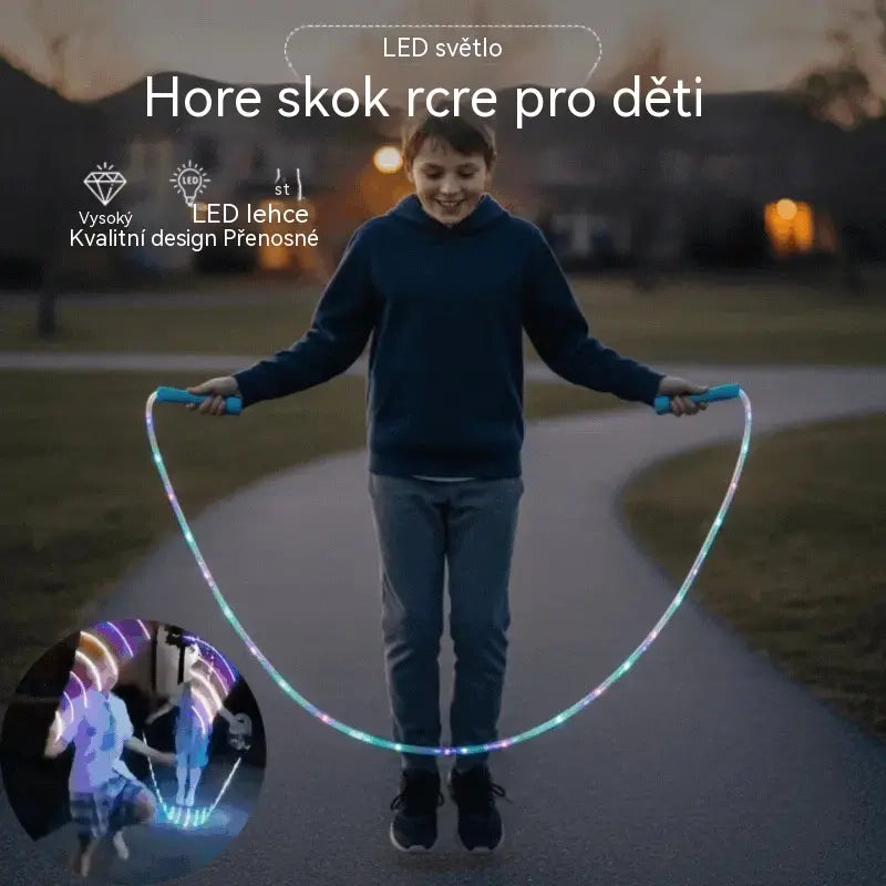 🏃【Kupte 2, získejte 2 zdarma】4 kus 560 českých korun🌈 LED svítící švihadlo pro děti