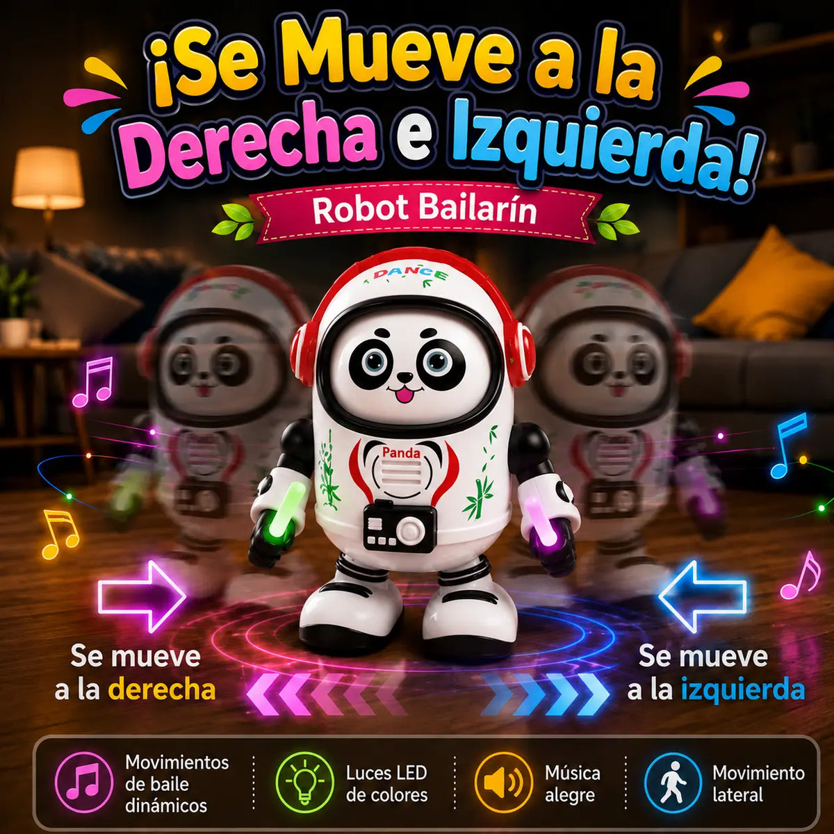📢50% de descuento📢 Robot bailarín con luces